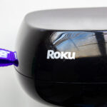 A Roku box on a white background.
